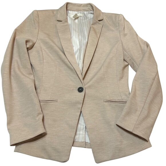 H&M Brand Light Pink Jacket w/Striped Lining Polyester Blend Women's Size 6 - Picture 1 of 13